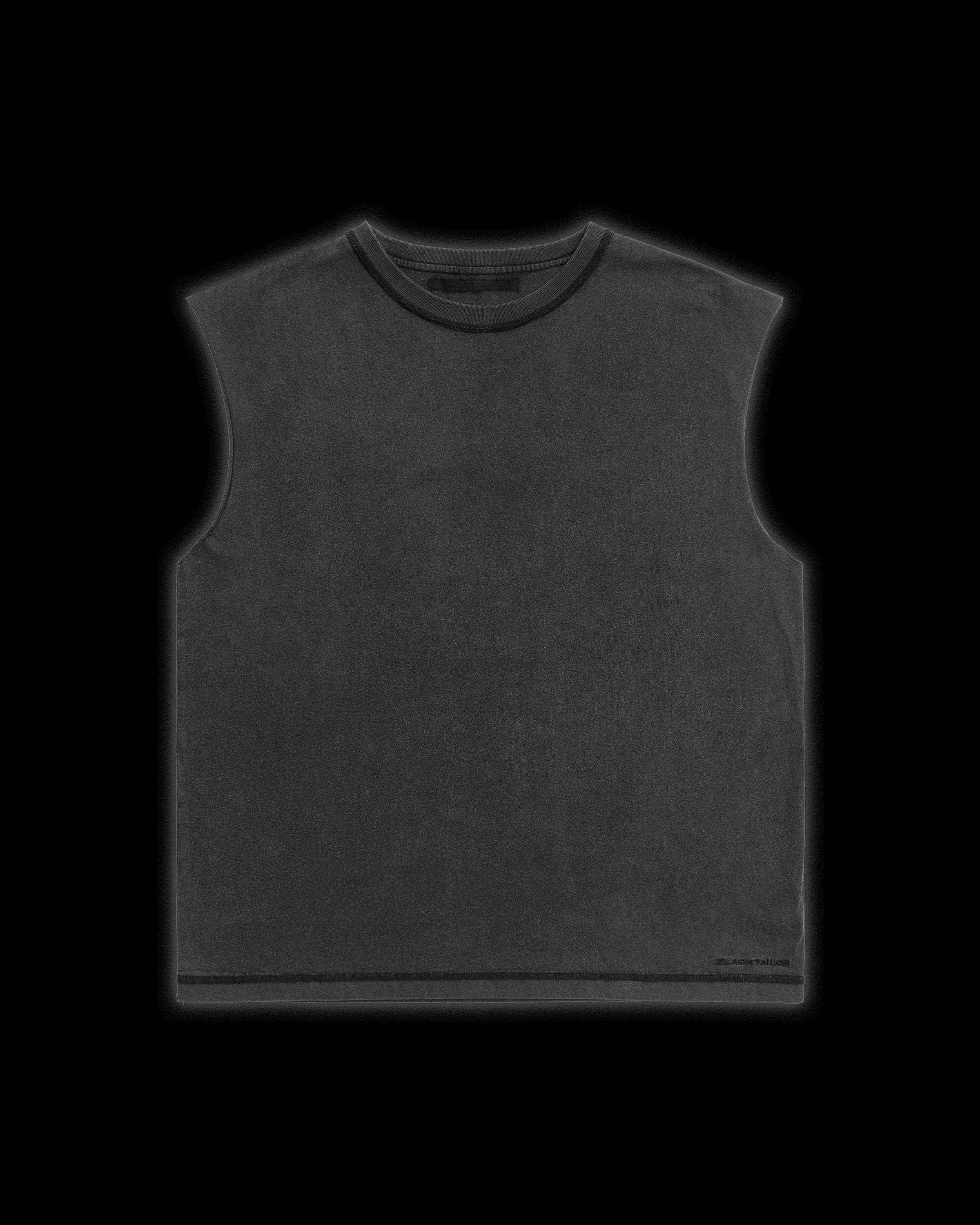 Sleeveless T-shirt Washed Black – BLACKTAILOR