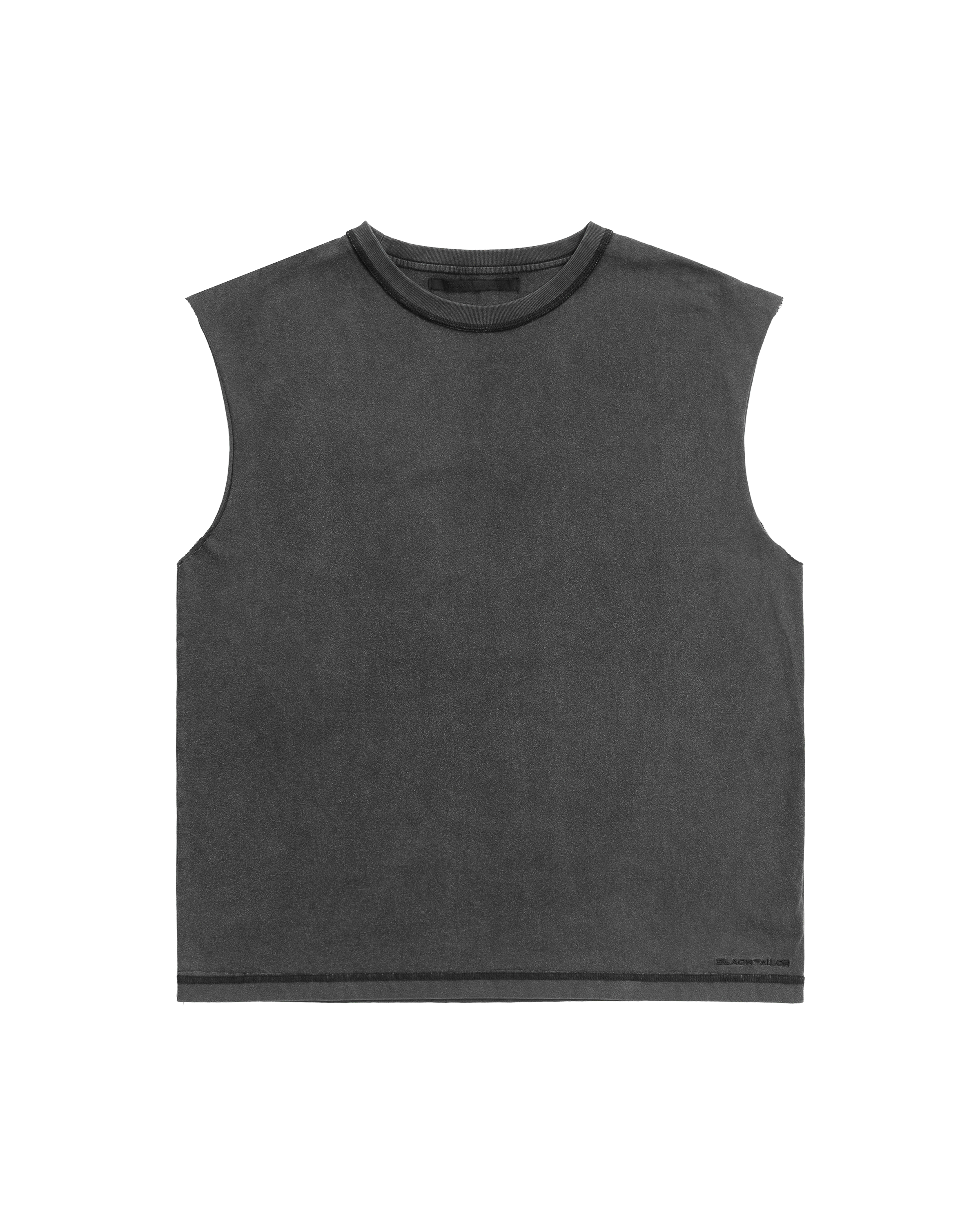 Sleeveless T-shirt Washed Black – BLACKTAILOR