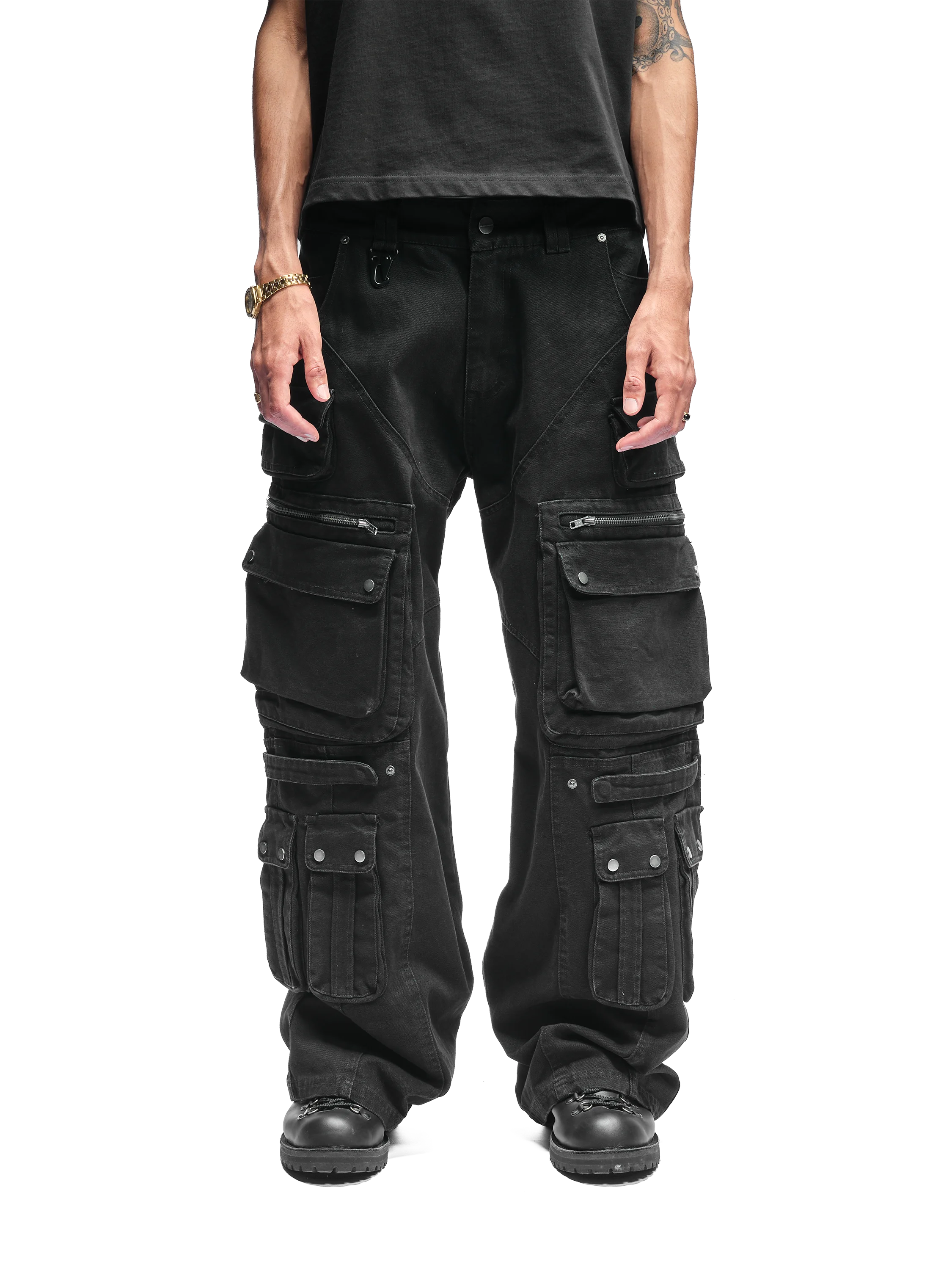 W9 Cargo Washed Black – BLACKTAILOR