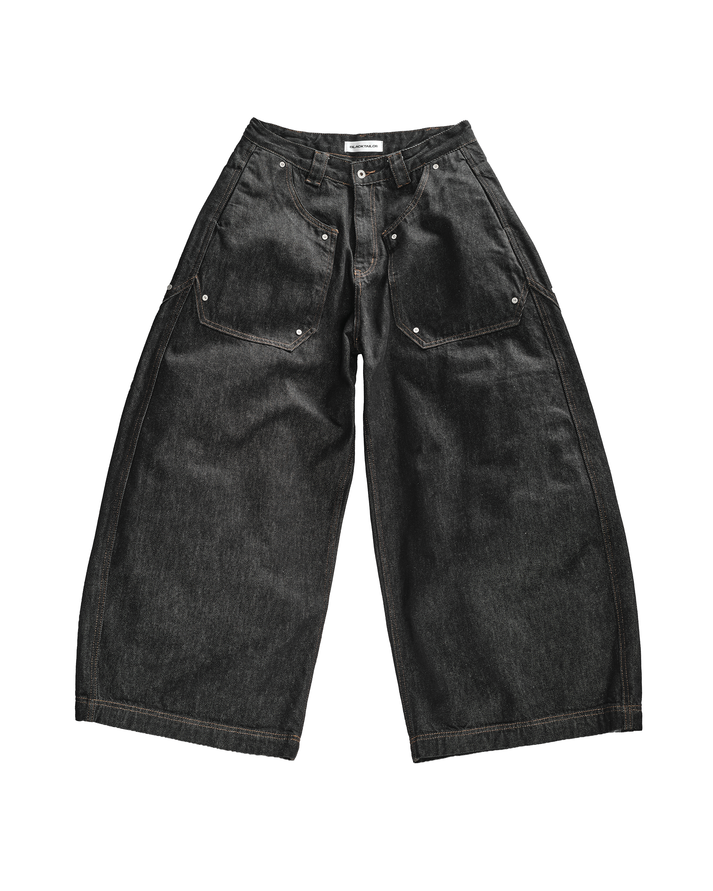 Rivet Baggy Denim Black – BLACKTAILOR