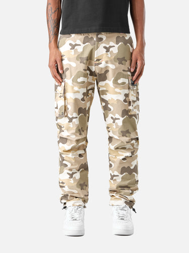 Sand Camo C9 Cargo Pants, front half-body on model
