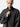 Black Oversized Parachute Jacket, full-body front view on model