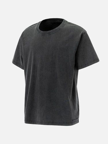 Washed Black Oversized T-Shirt, 45-degree side view on a mannequin