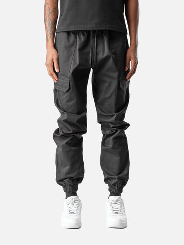 Black T7 Jogger, front half-body on model
