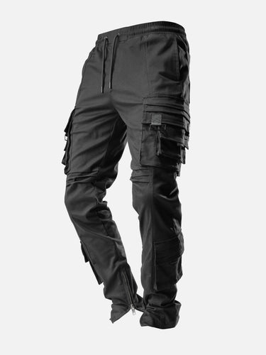 Black V2 Cargo Pants, 45-degree bent-leg side view