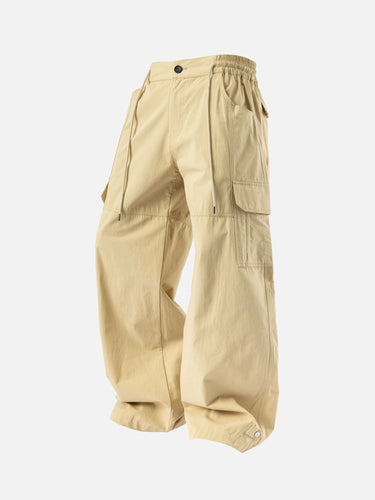 Khaki W8 Cargo Pants, 45-degree bent-leg side view