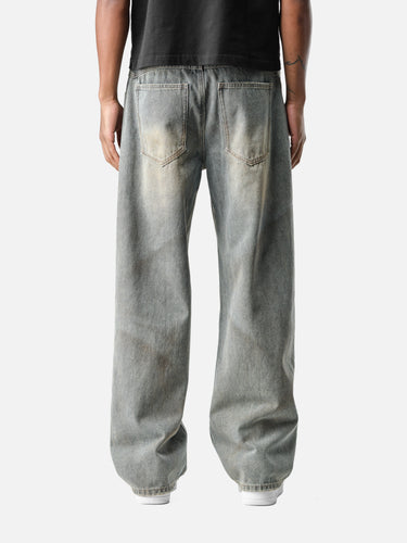 Dirt Y9 Denim, back half-body on model