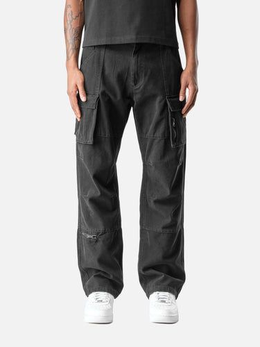Washed Black Z40 Cargo Pants, front half-body on model