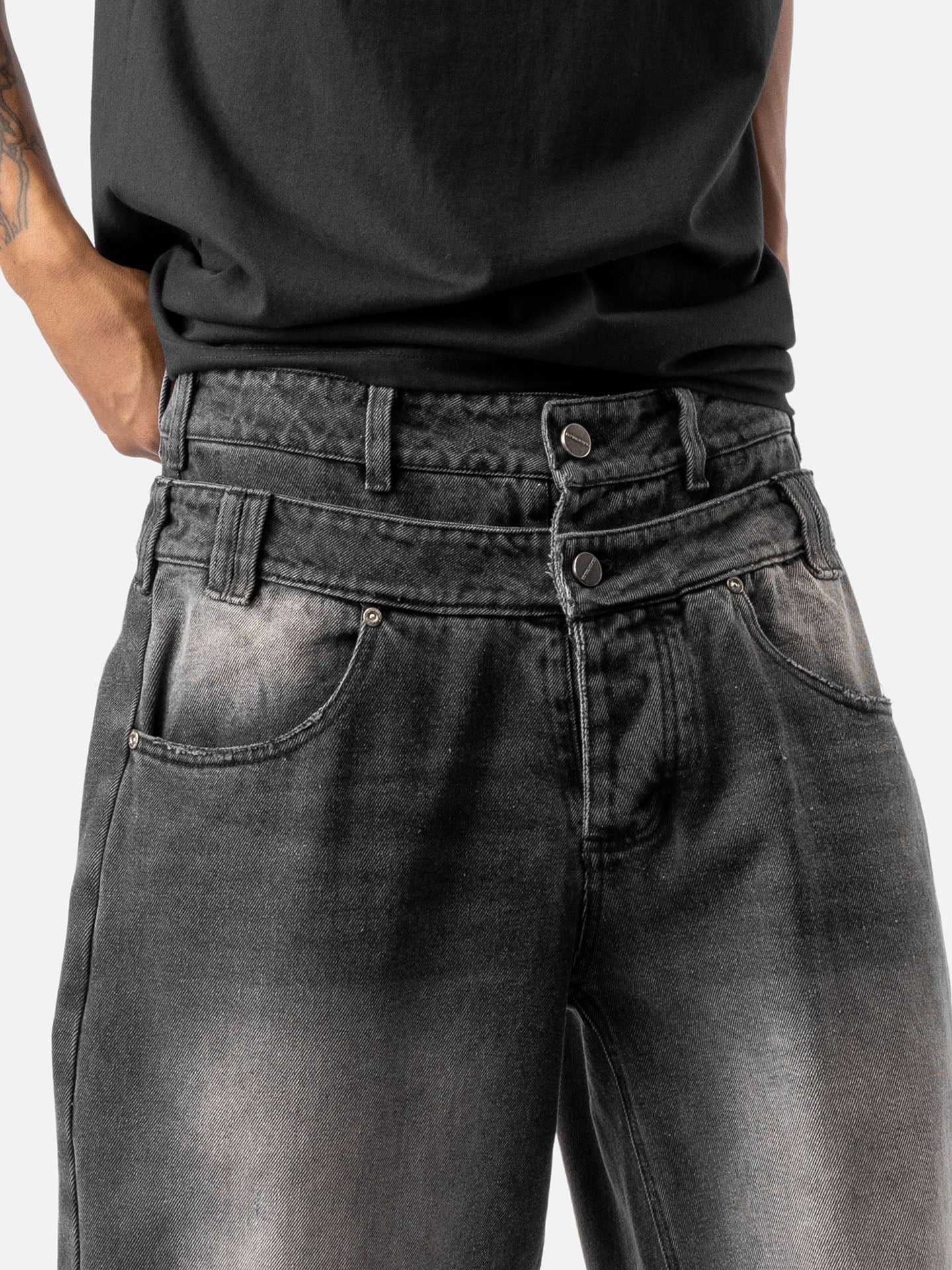 Double Waist Denim Graphite – BLACKTAILOR