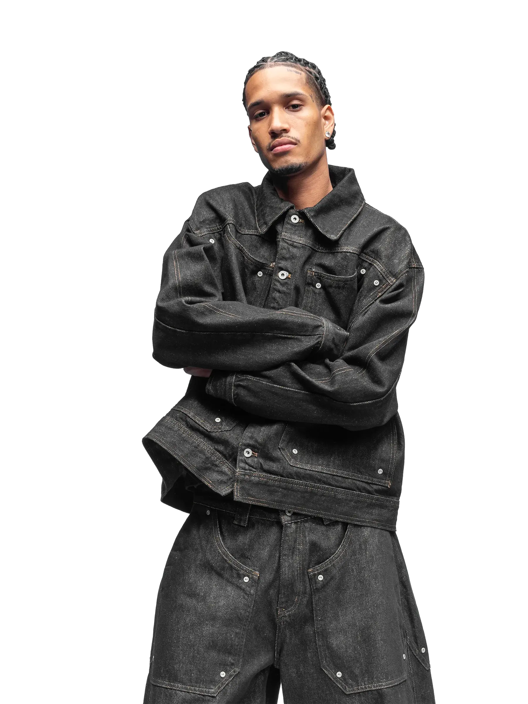 Rivet Denim Jacket Black – BLACKTAILOR
