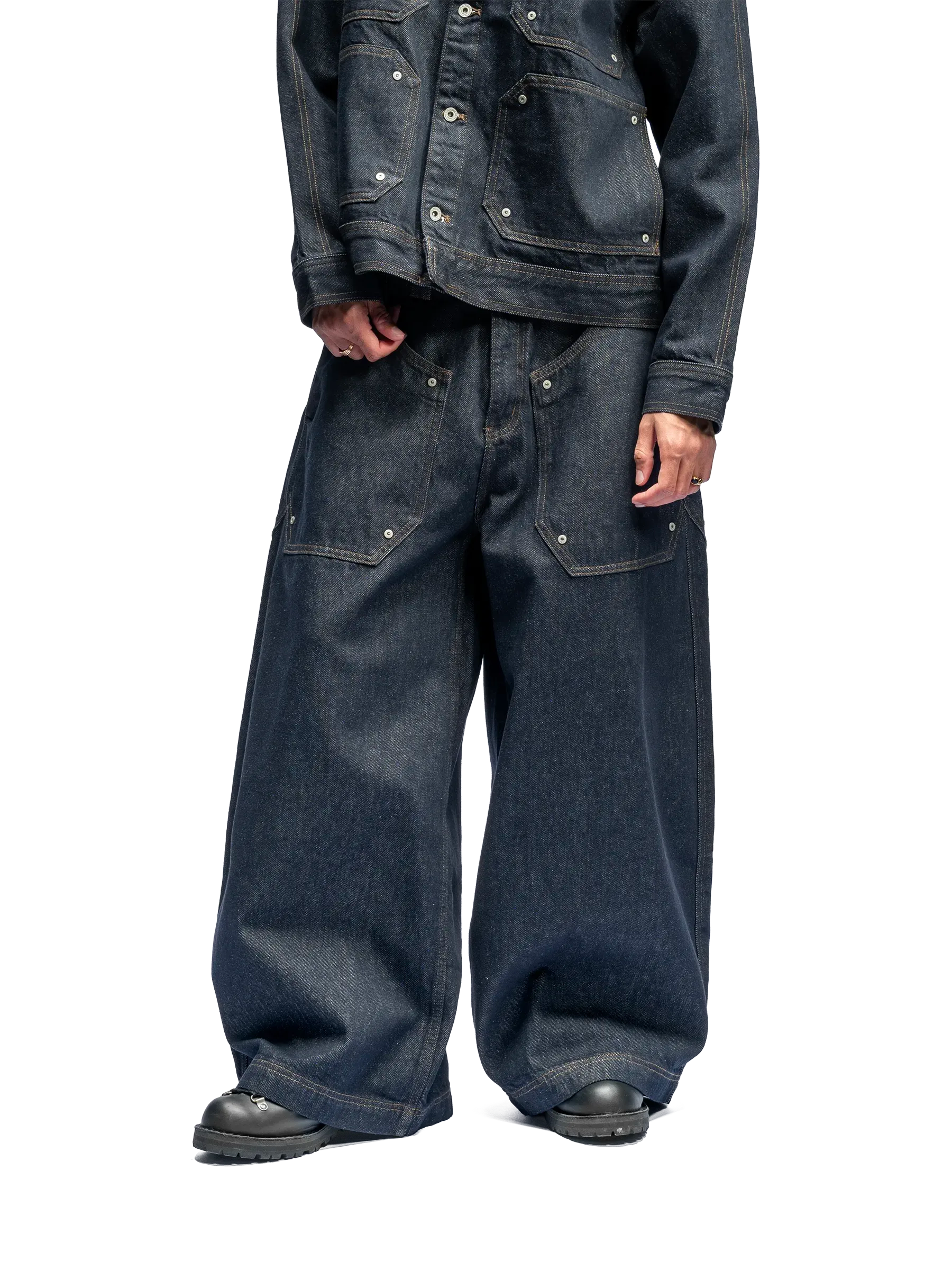 Rivet Baggy Denim Blue – BLACKTAILOR