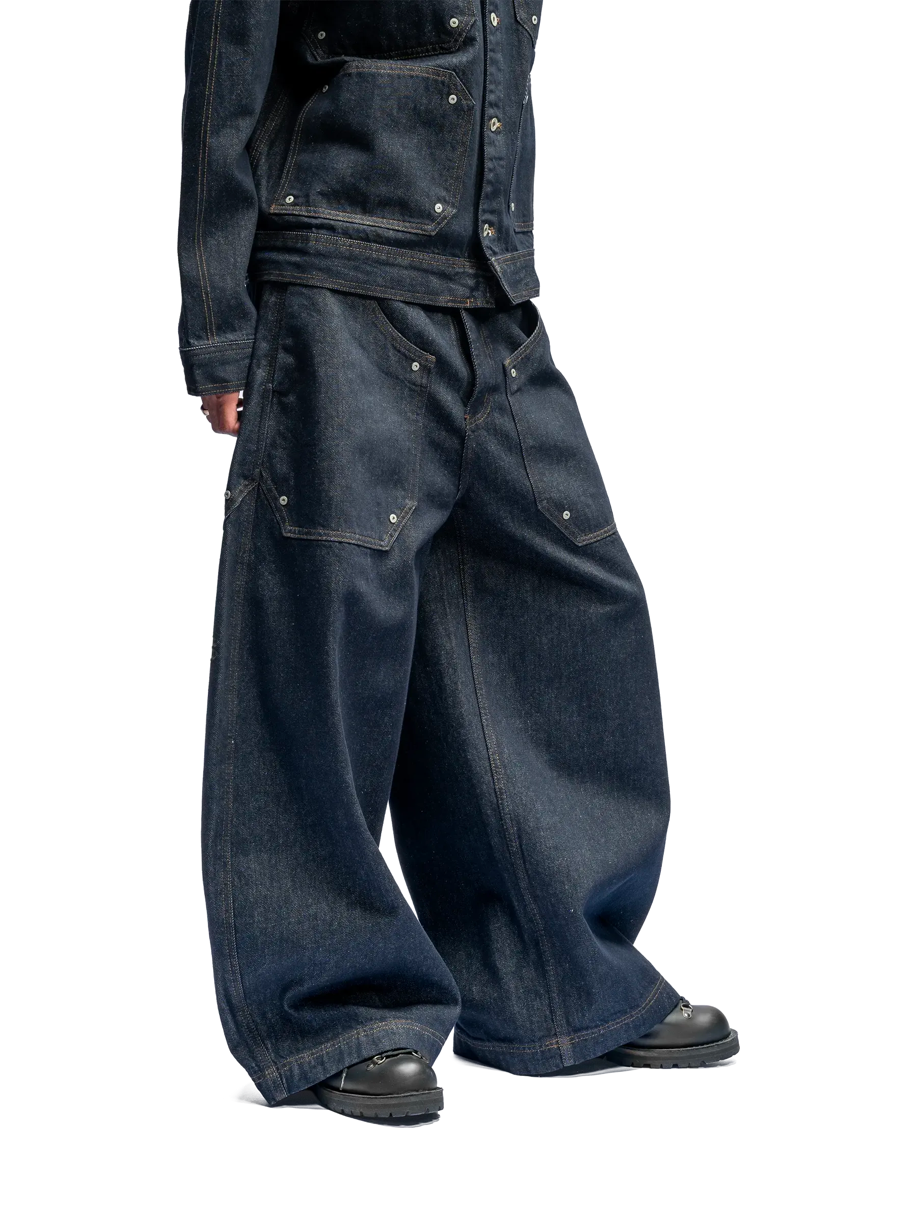 Rivet Baggy Denim Blue – BLACKTAILOR
