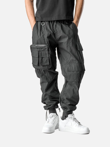 Black T27 Cargo Pants, casual half-body pose on model