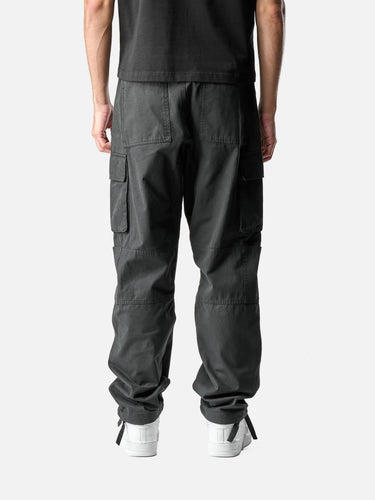 Black T38 Cargo Pants, back half-body on model