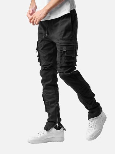 Black V2 Cargo Pants, casual half-body pose on model