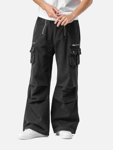 Black W5 Cargo Pants, casual half-body pose on model