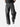 Black W7 Trackpants close-up, showing 