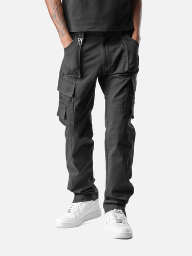 Black X17 Cargo Pants, casual half-body pose on model