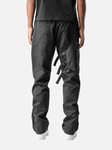 Black X5 Cargo Pants, back half-body on model