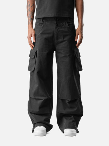 Black Y5 Cargo Pants, front half-body on model